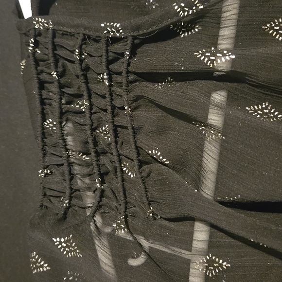 EUC White House Black Market Black Ruffled Tiered Mini Dress Women's Size XXS - Picture 8 of 9